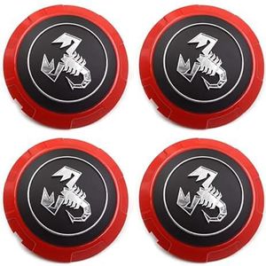 4 stuks universele naafdoppen voor FIAT 500 Abarth 133mm, Naafdop Wieldoppen Velgen Badge Wielnaafdoppen Wiel Center Met Auto Logo Embleem Accessoires