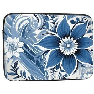 Laptop Sleeve Wit En Blauw Patroon Slanke Laptop Case Cover Duurzaam Aktetas Shockproof Beschermende Notebook Case 17 Inch