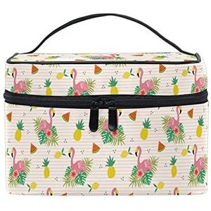 Schattig baby cadeau flamingo ananas make-up tas voor vrouwen cosmetische tassen toilettas trein koffer