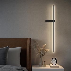 Minimalistische Lange Lineaire Wandlamp, Moderne Lange Strip Wandlamp Met 3 Kleuren Verstelbaar, Aluminium Achtergrond Lineaire Schans Voor Binnen, Wandgemonteerd Licht Voor Hal Woonkamer Slaapkamer