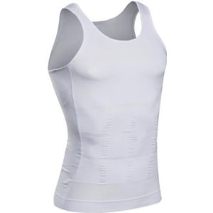 Mens Slimming Body Shaper Compression Tank Top Waist Training Shapewear Change in Seconds(Color:White,Size:3XL)