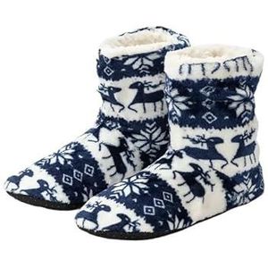 GSJNHY Slipper sokken kerst eland indoor sokken volwassen huis slippers vrouwen winter vloer schoenen schoenen warme bont slippers dames pluche slippers (kleur: blauw-39-41 27 cm)