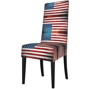 FInpan Vintage Amerikaanse Amerikaanse vlag stretch stoel cover voor restaurant, hoge rug eetkamerstoel, verwijderbaar, hotel, ceremonie, bruiloft