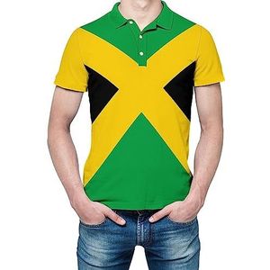 Vlag van Jamaica heren shirt met korte mouwen golfshirts regular fit tennis T-shirt casual business tops