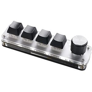 Mini Bluetooth Toetsenbord 4 Toetsen Met Knop Hot-swap Schakelaar RGB Macro Programmering Mechanisch Toetsenbord (Color : Brown Switch)