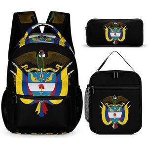 Columbia National Emblem Print Rugzak Set Reizen Laptop Rugzak met Lunch Tas En Potlood Tas