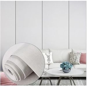 Zelfklevend gestoffeerd behang, 5 mm dikke linnen stof, pel-en-plak wandpanelen, anti-botsing, geluiddichte decoratieve voering, snijbaar (grijs-b, 65 x 280 cm-5 rol)