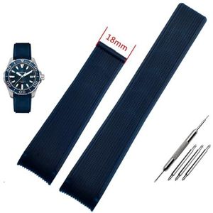 LUGEMA Rubberen Horlogeband Compatibel Met TAG WAY201A/WAY211A 300|500 Polsband 21mm 22mm Arc End Zwart Blauwe Horlogeband Met Vouwgesp (Color : Blue no clasp, Size : 22mm)