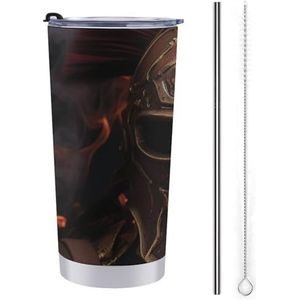 TKJMCSW Spartan Helm Travel Mok 50 ml Tumbler Travel Coffee Mug Geïsoleerde Koffiemok Water Fles Roestvrij Staal Geïsoleerde Beker, Tumbler Cup Koffiemok met Deksel