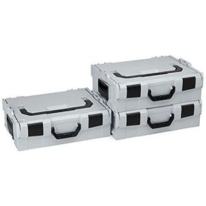 Bosch Sortimo L BOXX 136 3-delige set, maat 2 grijs, kunststof gereedschapskoffer, professionele gereedschapskoffer, leeg, ideaal onderverdelings- en transportsysteem
