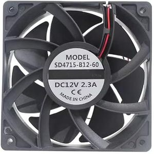 LMNCBVYA Ailsa Hexi SD4715-B12-60 120mm DC Cooling Fan - 12V 2.3A 12W, High-Speed Inverter Fan for Laptop Cooling