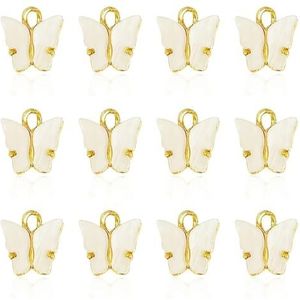 12 stuks vlinder charme sieraden hangers - mini schattige mode oorbellen, ketting maken, unieke knutselen opknoping bedels, doe-het-zelf accessoires, Eén maat, legering, Geen edelsteen