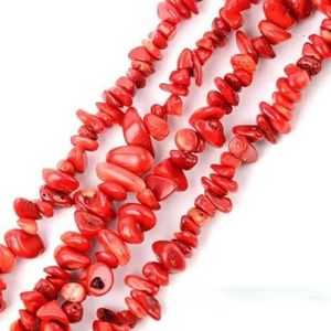 Onregelmatige vrije vorm kiezelkralen natuursteen amethisten tijgeroog kralen voor sieraden maken 3-5-8-12mm DIY ketting 16""-rood koraal-8-12mm 16