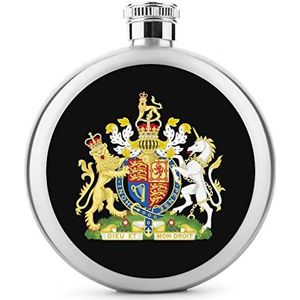 Coat Arms of The United Kingdom Heupfles 5 oz lekvrije drankfles roestvrij staal wijnfles voor bruiloft feest geschenken