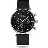 Elysian Zilveren Heren Horloge met Roestvrij Stalen Mesh Horlogeband 43mm