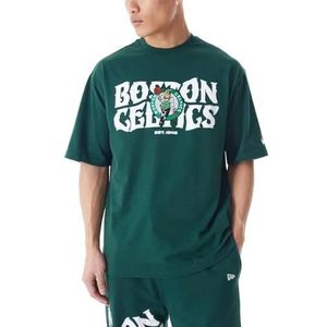 New Era Heren T-shirt NBA Graphic Oversized Boston Celtics, groen/wit, S