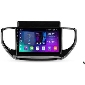ZWCLSH Android 13 Auto Stereo Dubbele Din Radio Compatibel met Hyundai Solaris 2020-2021, 9'' QLED Touchscreen Auto Stereo Draadloze Carplay Android Auto Autoradio BT GPS Wifi DSP FM RDS SWC, 1NF