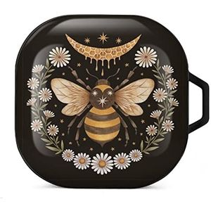 Honey Bee Moon Oordopjes Hoesje Compatibel met Samsung Hard Shell Beschermhoes Zwart-Stijl