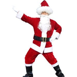Volledige Set Kerstman Pak mannen 5 st Deluxe Kerstman Pak Kerst Volwassen Kostuum Cosplay Kostuum/Kerst Decoratie) 6XL