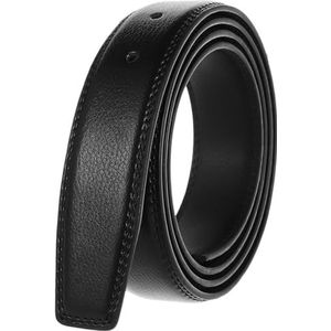 VKEID Mannen Vervanging Riemen Geperforeerde Pin Gesp Riem Lichaam Gladde Gesp Riem Strip 3.4CM Vervanging Riem Zonder Gesp, Zwart, 110-130CM