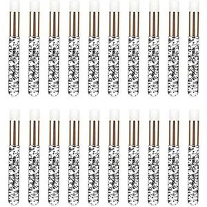 20 Stuks Wimper Shampoo Borstels Cosmetische Wimper Schil Off Remover Tool Zwart Zwart Goud