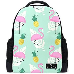 Mijn dagelijkse Flamingo ananas Palm Leave Rugzak 14 Inch Laptop Daypack Bookbag voor Travel College School