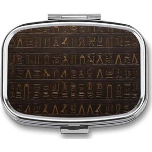 Oude Egyptische hiërogliefen pillendoos pillendoosje schattige pillenorganisator pilhouder medicijnpillenorganisator pillencontainer dagelijkse pillenorganizer kleine pillendoos pillendoosje voor