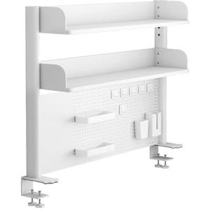 Klem op bureau organizer plank, bureau extender pegboard werkstation, computer bureau accessoires voor kantoor, privacy paneel voor gaming bureau, klem-on 23,6/31,5/39,3 inch desktop rekken systeem