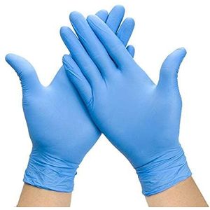 Doos van 100 x Blauwe Wegwerp Nitril Handschoenen Maat Large