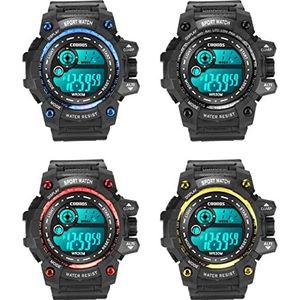 Elektronische Horloges, 3Bar Waterdichte Sporthorloges Lichtgevende Stopwatch voor Thuis (Goud)