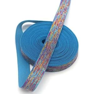 Glitter rubberen elastische band 25 mm kleurrijke streep singels tailleband DIY handgemaakte naaien hoofdtooi kleding tas accessoires-blauw-25mm-4M