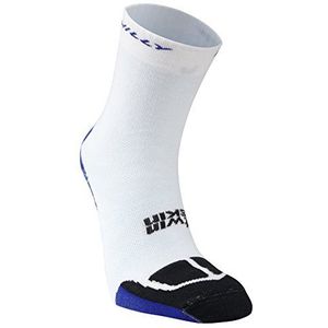Hilly Heren Twin Skin Socklet Classic Running Sokken-Wit/Elektrisch Blauw/Zwart, Small - Large