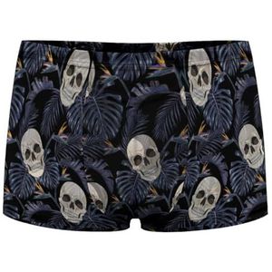 Gothic Skulls Strelitzia Heren Boxer Slips Sexy Shorts Mesh Boxers Ondergoed Ademend Onderbroek Thong