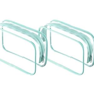 Transparante PVC tas 3 Pack Clear Toilettas Cosmetische Tas Reizen Transparante Make-up Cosmetische Tas voor Vrouwen Mannen Reizen Zakenreis Thuis Clear Tote Bag, Lichtgroen (3 stuks), Eén maat