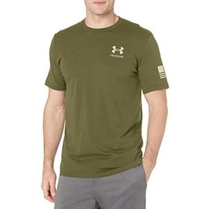 Under Armour Heren nieuw Freedom Flag T-shirt, Marine Od Groen (390)/Woestijnzand, M