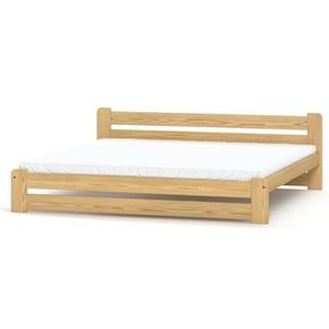 Siblo Bedframe 200x100 cm - Alan collectie - tweepersoonsbed van massief hout - houten bed met lattenbodem - Natural