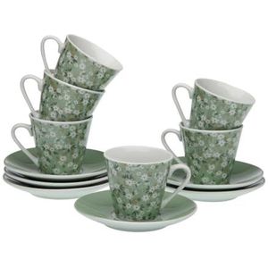 Versa Koffiemok set bloemen 6 stuks porselein