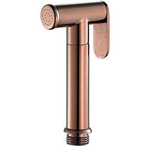 Handbidetspuit voor toilet, babyluiers, rond messing, hogedrukset voor het reinigen van huisdieren en douchen, roségoud (roségoud)