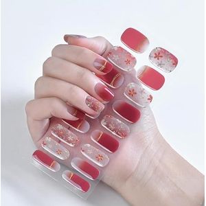 INTEROOKIE Semi-uitgeharde gelnagelsticker tussentijdse en duurzame UV-nagelstickersticker Verwijderbare en draagbare nagelsticker (JK299)