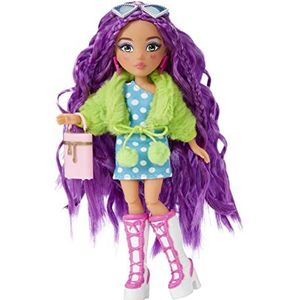 MGA's Dream Ella Extra iconische mini-modepop - DREAMELLA - zachte, op meisjes geïnspireerde mode met paars haar en hart-geschilderde wangen - Geweldig voor kinderen vanaf 3 jaar.