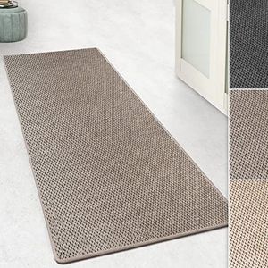 Floordirekt Tapijtloper Kalkutta - sisal-look - tijgeroog design - tapijtloper woontapijt halloper keukenloper (taupe, 66 x 250 cm)