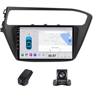 Carplay autoradio 2 Din geldt voor Hyundai i20 2 GB 2018-2020 met Android Auto Bluetooth 9inch touchscreen autoradio met FM-radio/RDS DSP GPS stuurwielbediening+achteruitrijcamera(C10)
