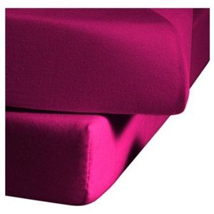 fleuresse Jenny C klassiek jersey hoeslaken, 100% katoen, met praktisch elastiek rondom, kleur roze, afmetingen 100 x 200 cm, ook geschikt voor 90 x 190/200