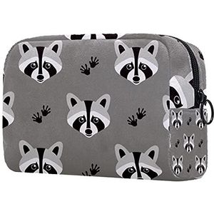 Leuke cartoon dieren bruin wasbeer patroon make-up tassen draagbare draagtas cosmetica tas reizen cosmetische organizer toilettas make-up hoesjes voor vrouwen, Multi kleuren 01, 18.5x7.5x13cm/7.3x3x5.1in,
