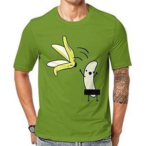 Banana Striptease T-shirt met korte mouwen voor heren met ronde hals print casual T-shirt 3XL