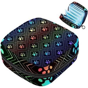 MUOOUM Maandverband Opbergtas, Neon Poten Patroon Menstruatie Cup Pouch, Draagbare Maandverband Pads Opbergzakken Vrouwelijke Menstruatie Eerste Menstruatie Tas voor Tiener Meisjes Vrouwen Dames