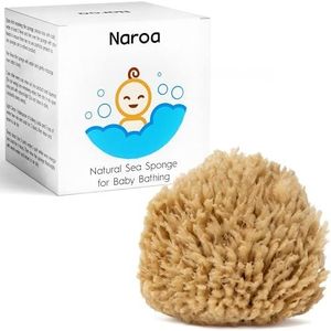 Naroa Natuurlijke Baby spons | Zachte Zee Wol Ongebleekte Spons voor Pasgeboren Bad | Baby Shower Essentials Geschenken Jongen Meisje