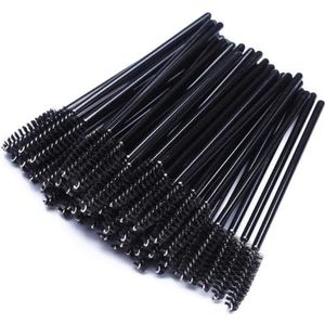 Tbestmax 300 STKS Wegwerp Mascara Wimper Wands Borstel Spoolies voor Wimper Extension Wenkbrauw en Make-up Kleur Zwart