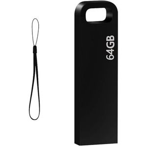 USB Stick 64GB 3.0 Draagbare Memory Stick 64GB Metal Memory Stick Data Geheugen Waterdichte USB Flash Drive Thumb Drive Flash Drive voor PC/Computer/Laptop (Zwart)