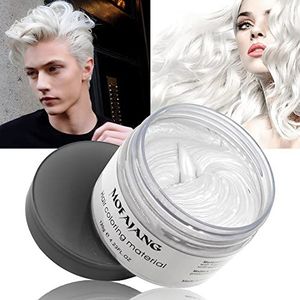 Kleur Wax voor Haar - Tijdelijke Haarkleuring voor Mannen & Vrouwen, Styling & Kleuring in Eén, Uitwasbaar, Natuurlijke Look - 120g (Wit)